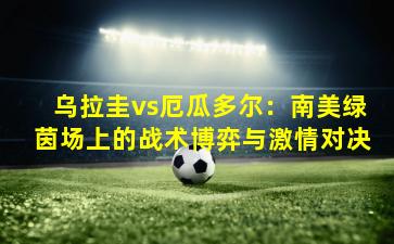 乌拉圭vs厄瓜多尔:南美绿茵场上的战术博弈与激情对决